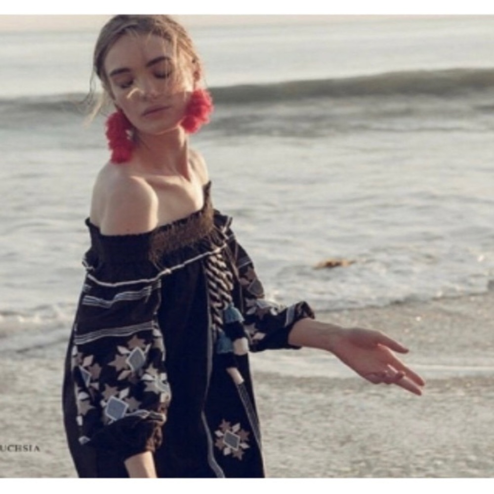 MISA Natalie Embroidered Dress Size S